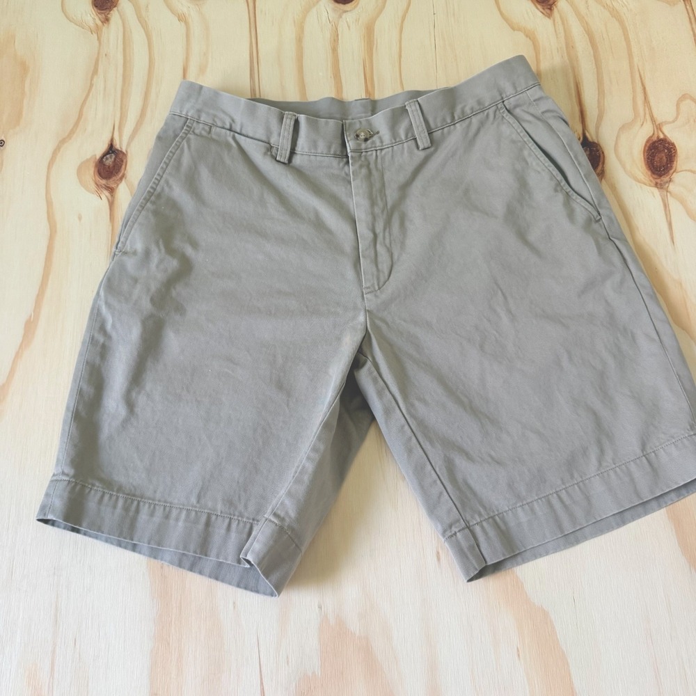 Mens Polo Ralph Lauren Classic Fit Chino Shorts 33 Flat Front Khaki